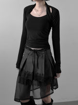 Labelly Pleated Wrap Skirt Lace