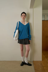 Moa v-neck knit_blue