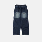 Catwashing Side Finch String Banding Wide Denim Pants