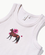 Flower Horse Tank Top - White
