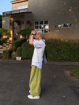 Pink light green pants pastel cotton balloon pants 3C