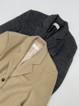 [Wool 50%/Quilted lining] ツイルウールシングルオーバーフィットジャケット