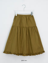 Fiumi Frill Shirring Midi Banding Skirt