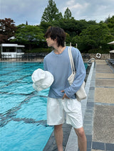 [1+1] LMN Laurent Ribbed See-Through Long-Sleeved T-Shirt (4 colors)