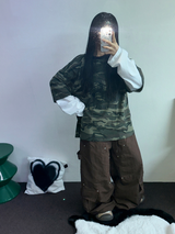 DOWN CARGO RIVET NYLON LONG PANTS 🖤🤎🩶3COLOR
