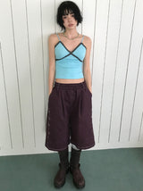 スタッズ ライン バミューダ パンツ