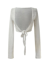 slub crop strap knit cardigan (4color)