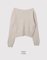 #セクシーワンショルダーボタンニット (3color)