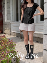 Cotton shirring blouse(2color)