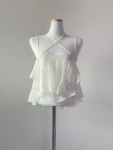 ining strap frill top (ivory)
