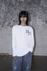 UN Gothic Henley Neck Long Sleeve White