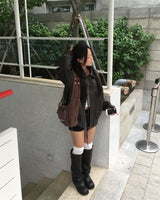 カーブドレザージャケット