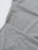 アンバランスオフショルダーシャーリングベーシック長袖Tシャツ