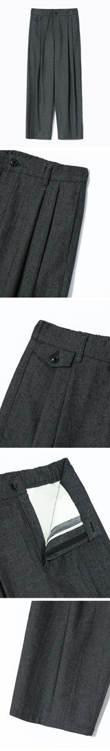 フラップポケットデニムコットンワイドパンツ_Black Denim