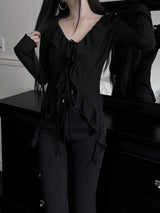 volli strap frill cardigan (2color)
