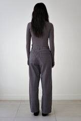 Washed straight leg pants, Ash purple