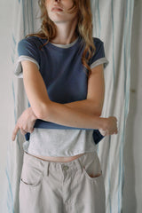 T/T スカルプテッド ハーフTシャツ (blue)