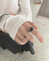 Marble Bezel Ring