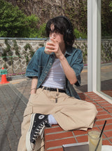 ジェーンダメージハーフデニムシャツ