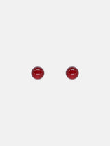 red coral 8mm gemstone earring