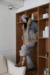 Quilted Lining) Earth Fur Denim Jacket