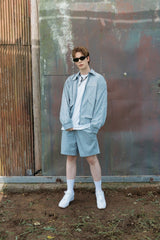 PIPING BLOUSON SET - PANTS (SKY BLUE)