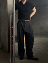 Slim fit mock neck half zip up(4color)