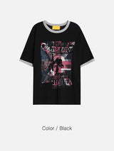 No.1295 never printing ringer half T (3color)