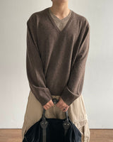 Inset Layered V-neck Knit
