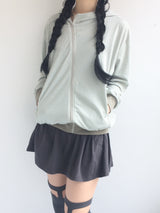 Unbalanced Pinstrip Hooded Zip-Up