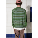 ARGYLE STRIPE CARDIGAN / GREEN