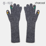 two hole long touch finger gloves 5colors