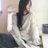 [MADE] Tens Crochet Mesh Oversized-Fit Boat Neck Knitwear