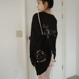 Deli rabbit string bag (black_pink)