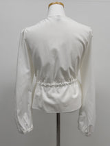 Cello V-Neck Shirred Blouse
