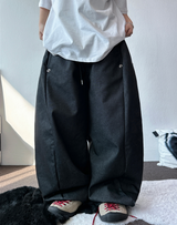 SNAP DENIM BALLOON LONG PANTS 💙🖤2COLOR