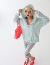 Summer Salanta See-through Oversized Fit Hooded Zip-Up Jacket