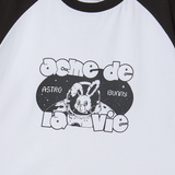 25SS スペースラビットラグランクロップ半袖Tシャツ ブラック