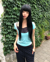 ロエムレースストラップスリーブレストップ