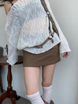 Demay Modern Basic Belt Mini Skirt