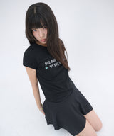 502 グリッターレタリングTシャツ - ブラック