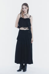 マーメイドフリルトップ black