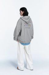 26FW★ Line Work Embroidered Hood Zip-Up