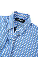 Stripe tie set cropped shirts