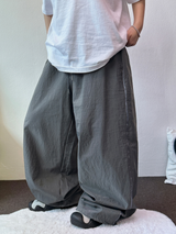 SIDE LIGHTENING 🩶💛🖤 NYLON OVER WIDE OVER LONG PANTS 💛3COLOR