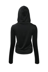 Stars Slim Fit Hooded Long Sleeve Black
