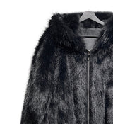 Kuro two way fur hoodie zip-up