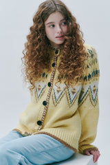 Atelier Jacquard Knit Cardigan [Lemon]
