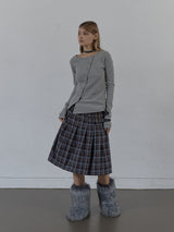STAR BUTTON TOP / MELANGE GRAY