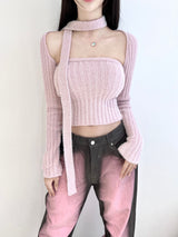 グリッターニットトップボレロカーディガンセット (3color)